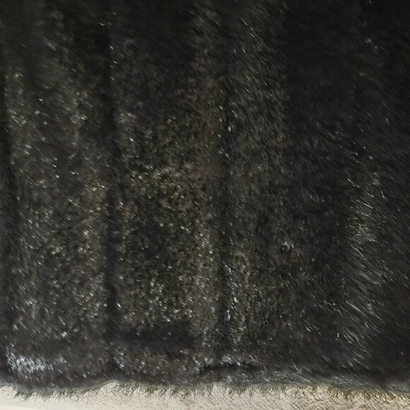 Prague Black Faux Fur Reversible Silk Blend Zip Front Side Pockets Dressy Vest - Picture 5 of 10